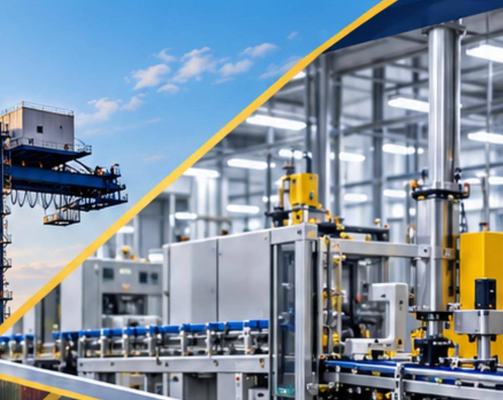 Linha de produção industrial automatizada